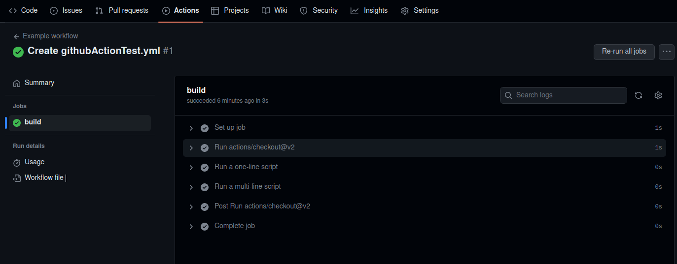 Github Action Workflow Result #1