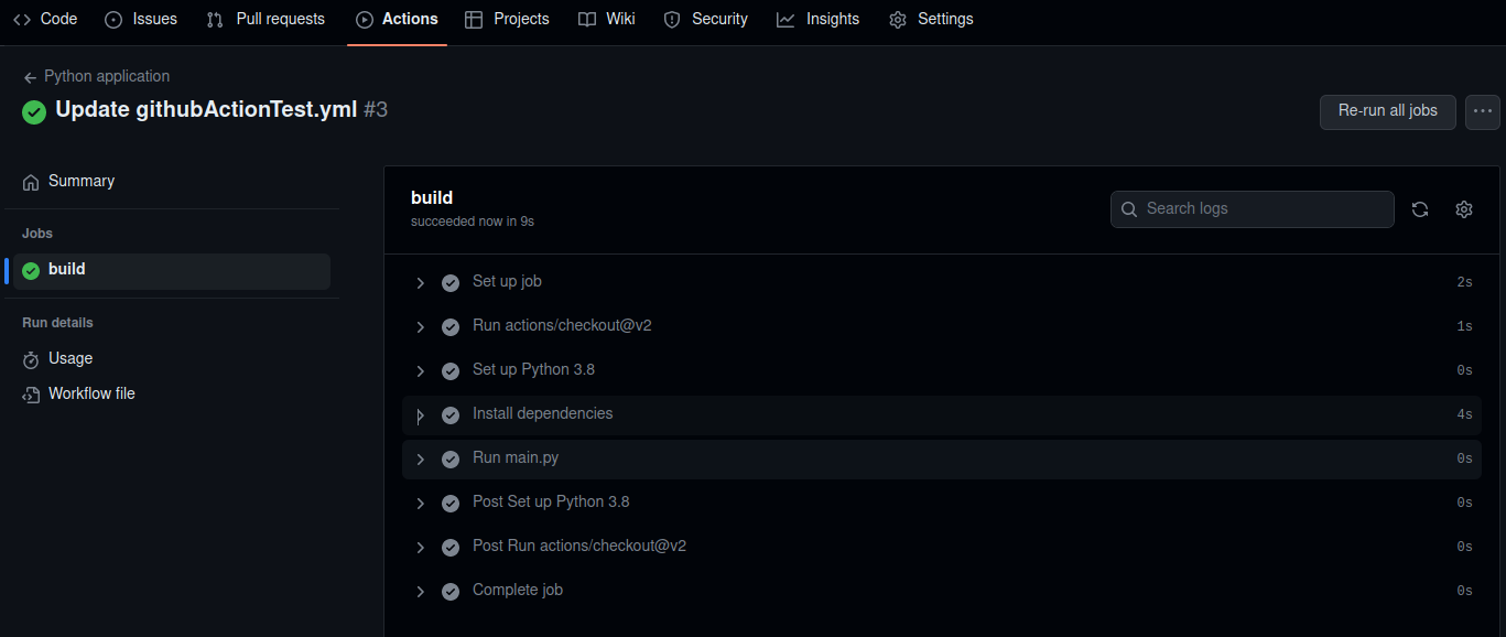 Github Action Workflow result #2