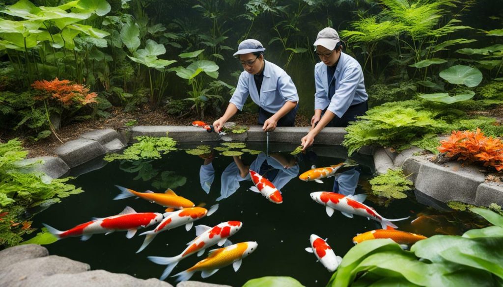 menjaga kebersihan kolam dan kualitas air